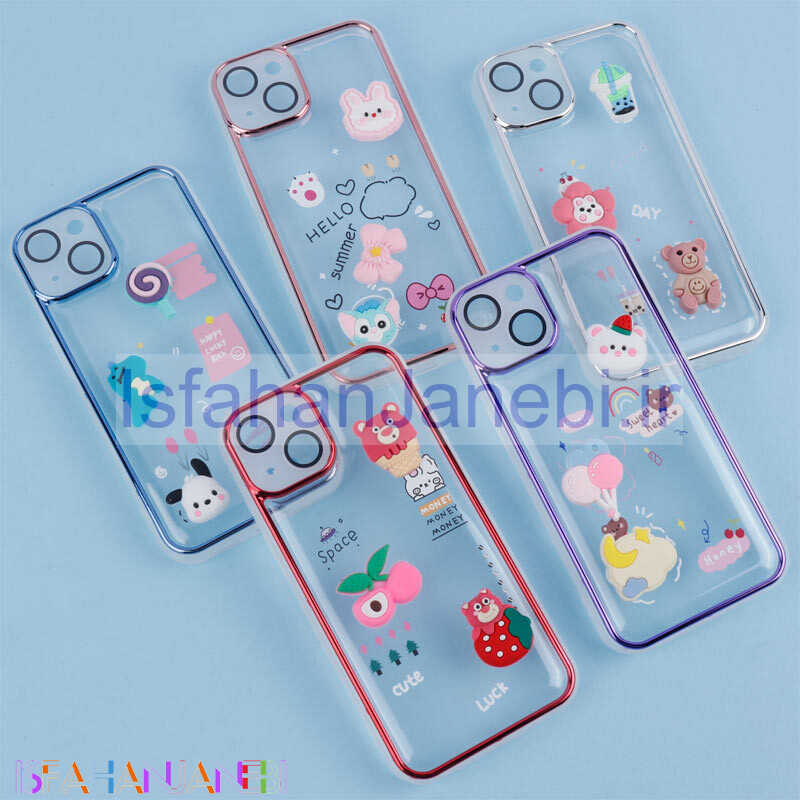 اصفهان جانبی-قاب شفاف عروسک برجسته محافظ لنزدار iPhone 13