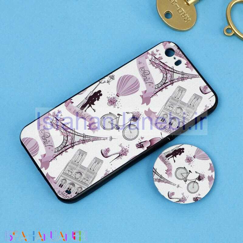 اصفهان جانبی-قاب فانتزی برجسته + پاپ سوکت طرح ایفل iPhone 5/5s سری D