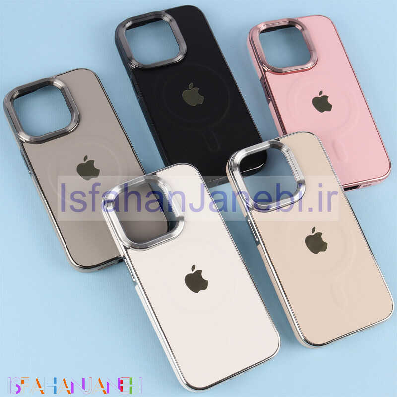 اصفهان جانبی-قاب چرمی مگ سیف آیفون iPhone 15 Pro دور لنز براق
