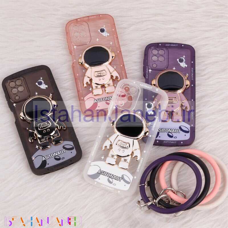 اصفهان جانبی-قاب استند آدمکی محافظ لنزدار + آویز دستی Samsung Galaxy A12 / M12