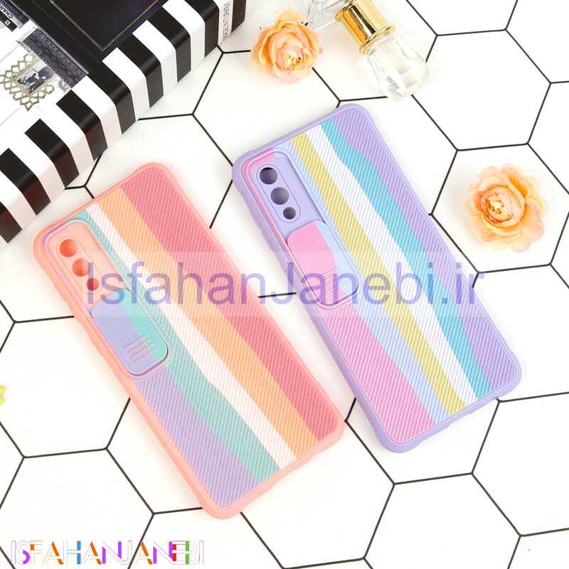 اصفهان جانبی-قاب سیلیکونی رنگین کمانی محافظ لنزدار کشویی Samsung A02