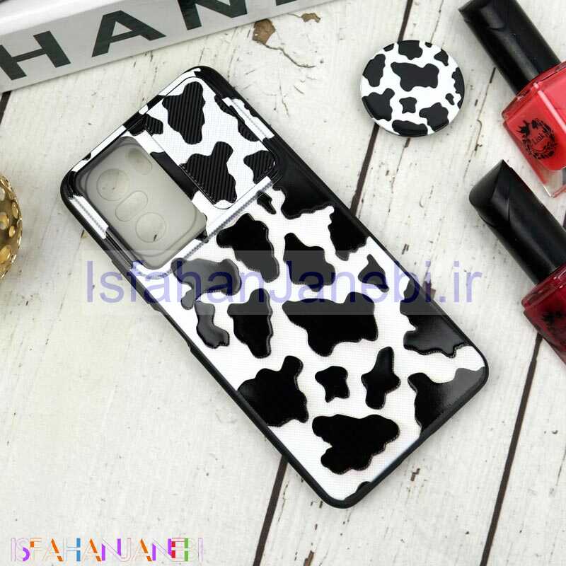 اصفهان جانبی-قاب طرحدار محافظ لنزدار کشویی + پاپ سوکت طرح سیاه و سفید شیائومی Poco F3 سری B