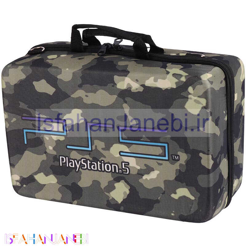 اصفهان جانبی-کیف کنسول بازی PS5 Slim طرح چریکی سبز