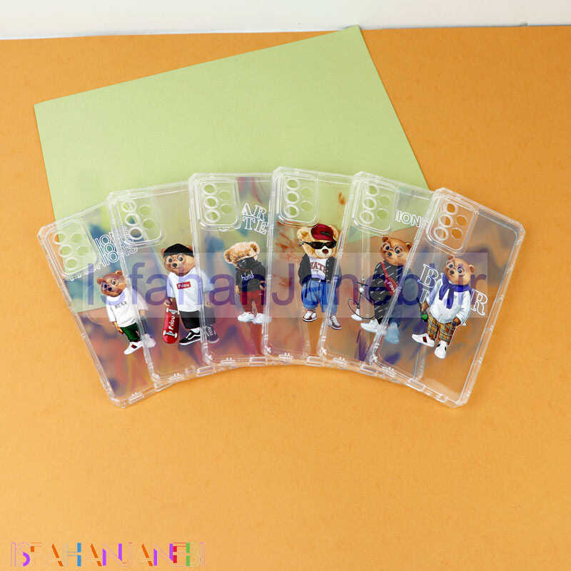 اصفهان جانبی-قاب ژله ای شفاف طرح خرس محافظ لنزدار Samsung Galaxy A52 / A52s