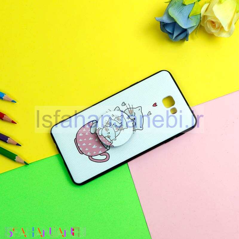 اصفهان جانبی-قاب فانتزی برجسته + پاپ سوکت طرح گربه سامسونگ J7 Prime سری D