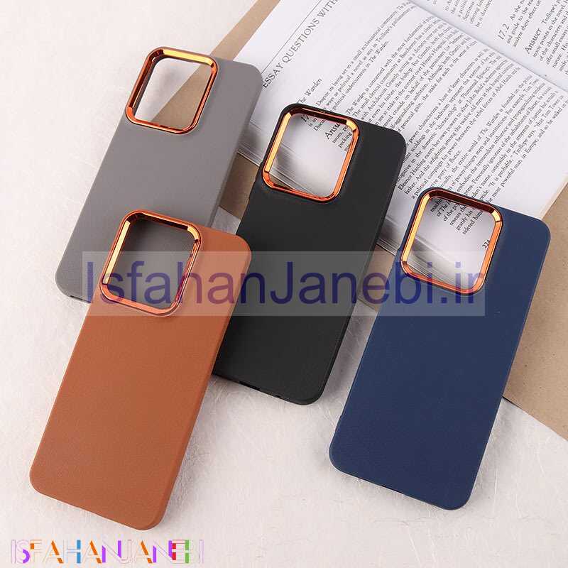 اصفهان جانبی-قاب چرمی ژله ای شیائومی Redmi 13 4G / Redmi 13 5G دور محافظ متال