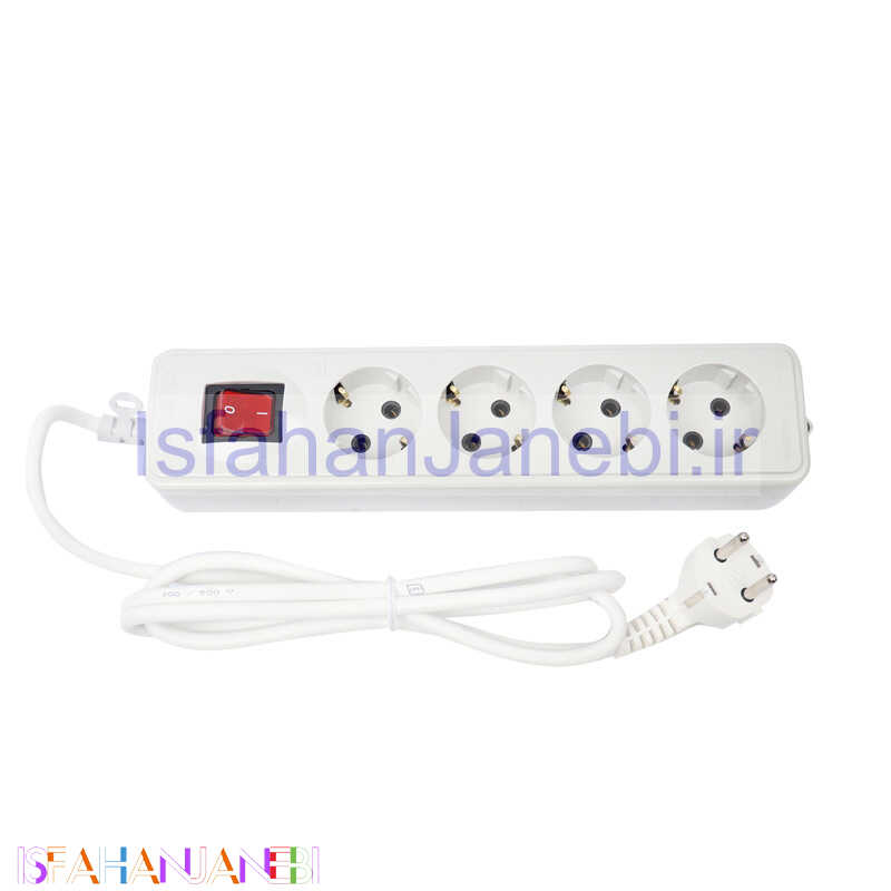 اصفهان جانبی-چند راهی 4 خانه ارت دار نیک پارت الکتریک PE293 با کابل 1٫8 متری