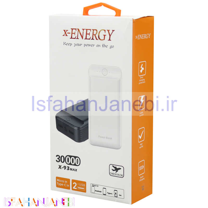 اصفهان جانبی-پاور بانک فست شارژ 30000 ایکس-انرژی X-Energy X-93 Max