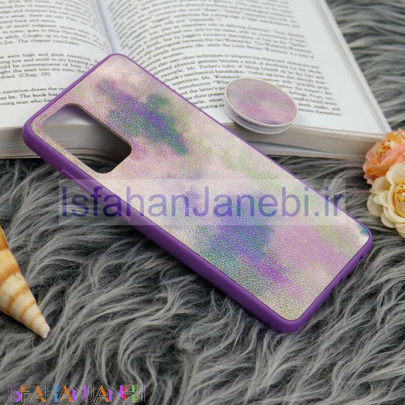 اصفهان جانبی-قاب چرمی هولوگرامی پاپ سوکت دار Samsung Galaxy A72 بنفش