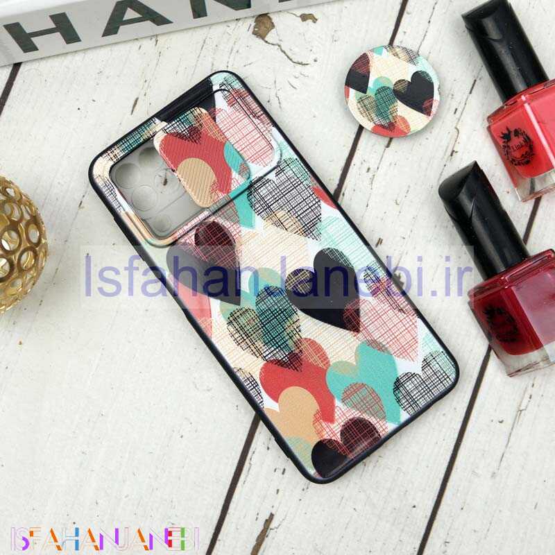 اصفهان جانبی-قاب طرحدار محافظ لنزدار کشویی + پاپ سوکت طرح قلبی سامسونگ A22 4G سری B