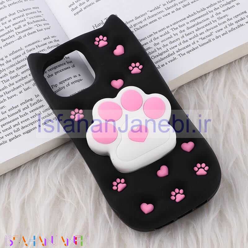 اصفهان جانبی-قاب سیلیکونی آیفون iPhone 13 / 14 پاپ سوکت دار گوش دار طرح پنجه