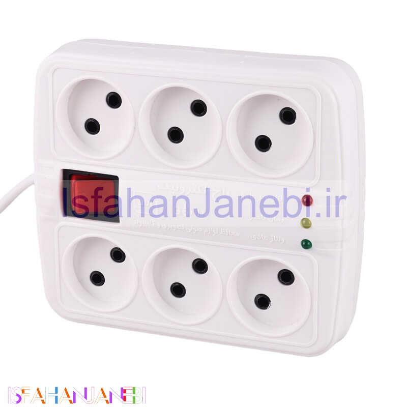 اصفهان جانبی-محافظ برق صوتی و تصویری 6 خانه باخ الکترونیک با کابل 1.8 متری G6