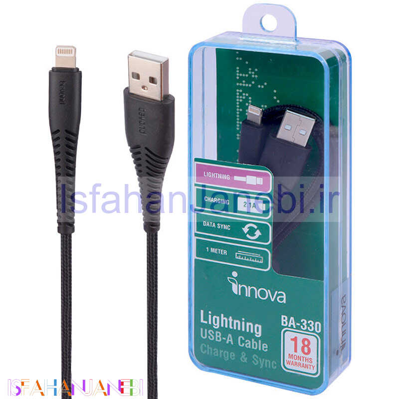 اصفهان جانبی-کابل آیفونی فست شارژ Innova BA-330 2.1A 1m