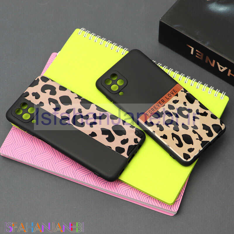 اصفهان جانبی-قاب طرحدار محافظ لنزدار مشکی پلنگی سامسونگ A12