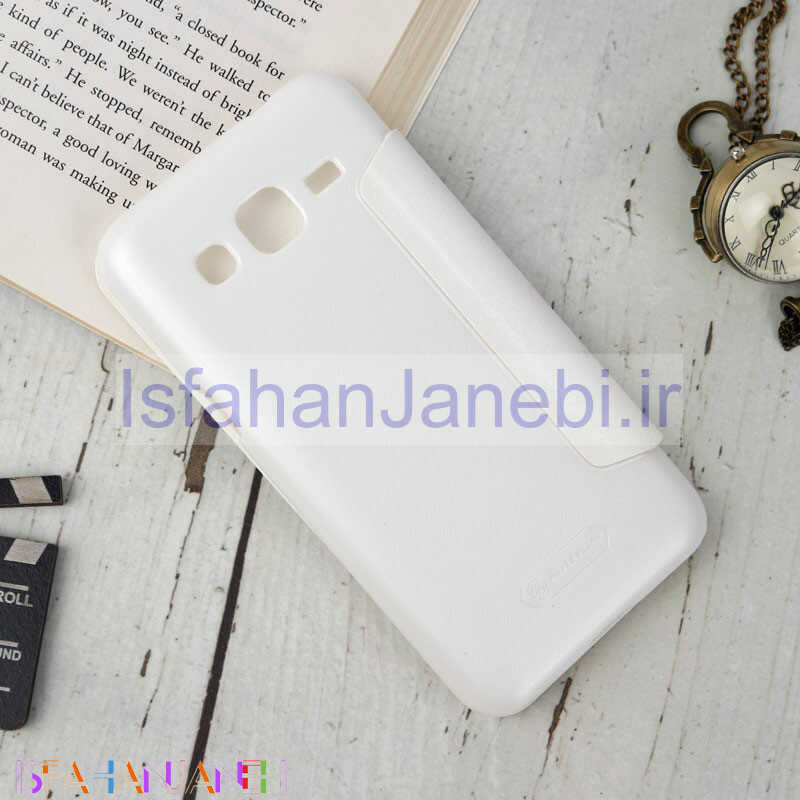 اصفهان جانبی-کیف اورجینال کلاسوری Sparkle نیلکین Samsung Galaxy J2 سفید
