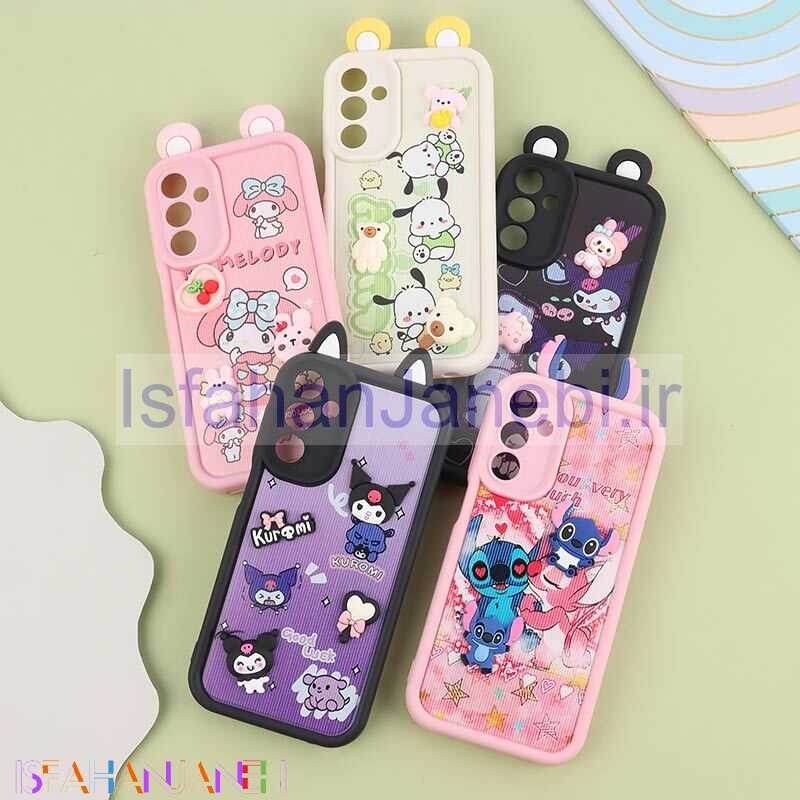 اصفهان جانبی-قاب کبریتی سولید سامسونگ Galaxy A15 عروسکی گوش دار محافظ لنزدار