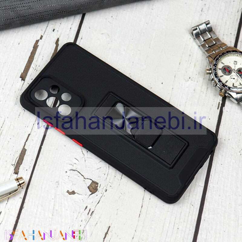 اصفهان جانبی-قاب محافظ لنزدار ضد ضربه هولدر کشویی مگنتی Samsung A72 مشکی