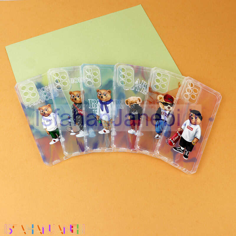 اصفهان جانبی-قاب ژله ای شفاف طرح خرس محافظ لنزدار Samsung Galaxy A13 4G