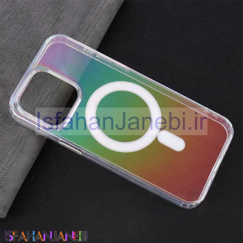 اصفهان جانبی-قاب شفاف هولوگرامی Q.Series مگ سیف iPhone 15 Pro Max