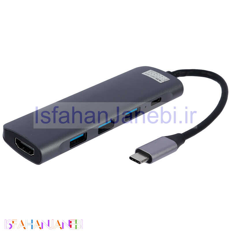 اصفهان جانبی-هاب 5 پورت Type-C کی نت K-MFCMS105