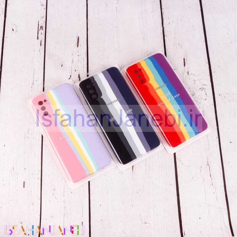 اصفهان جانبی-قاب محافظ لنزدار سیلیکونی اورجینال رنگین کمانی Samsung Galaxy A03s / A02s