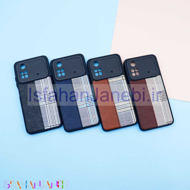 اصفهان جانبی-قاب چرمی پارچه ای محافظ لنزدار Xiaomi Poco M4 Pro