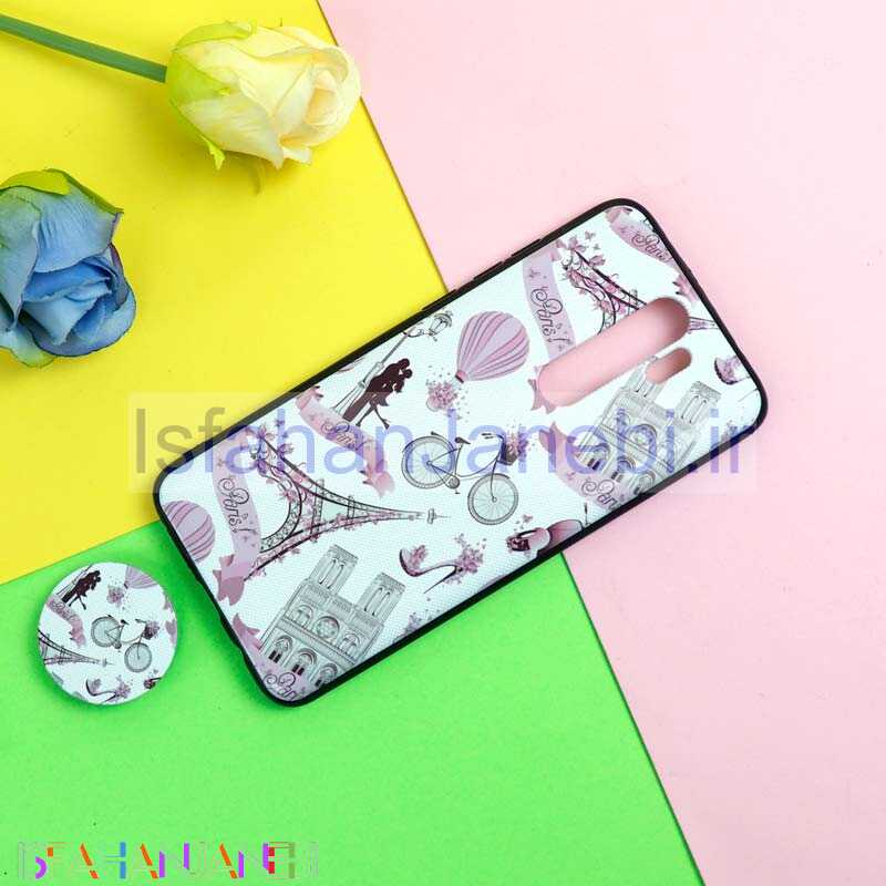 اصفهان جانبی-قاب فانتزی برجسته + پاپ سوکت طرح ایفل شیائومی Redmi Note 8 Pro سری D