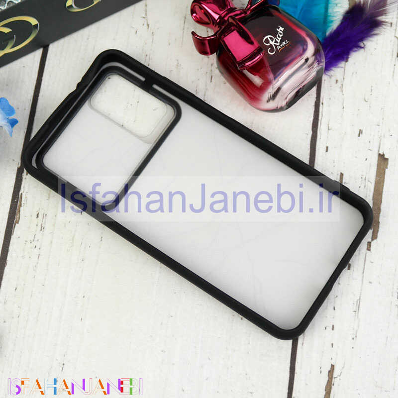 اصفهان جانبی-قاب طرحدار محافظ لنزدار کشویی + پاپ سوکت طرح سنگی مشکی شیائومی Poco M3 سری C