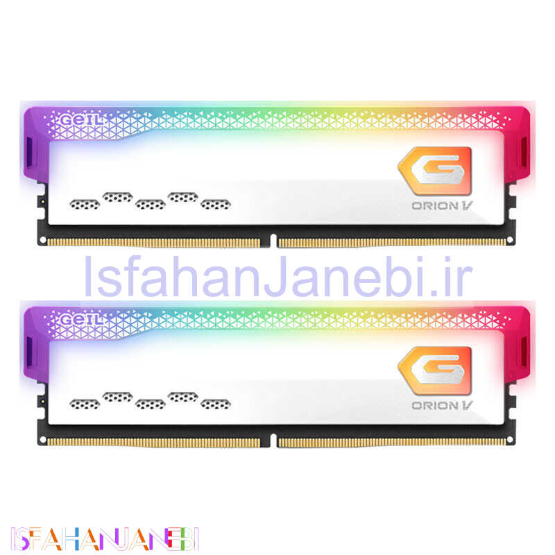 اصفهان جانبی-رم کامپیوتر گیل Orion V White RGB DDR5 32GB Dual 5200MHz CL34