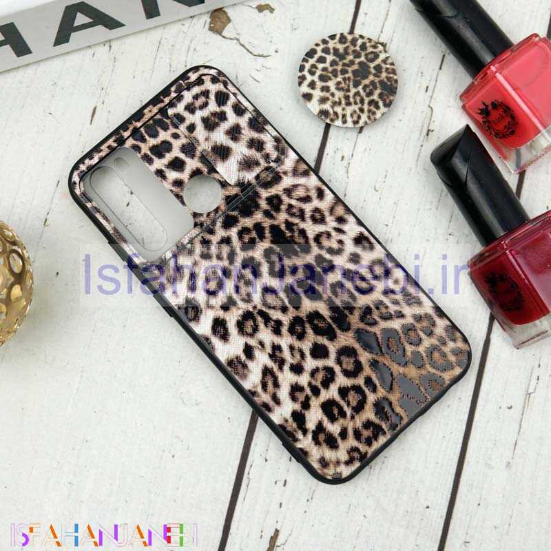 اصفهان جانبی-قاب طرحدار محافظ لنزدار کشویی + پاپ سوکت طرح پلنگی شیائومی Redmi Note 8 سری B