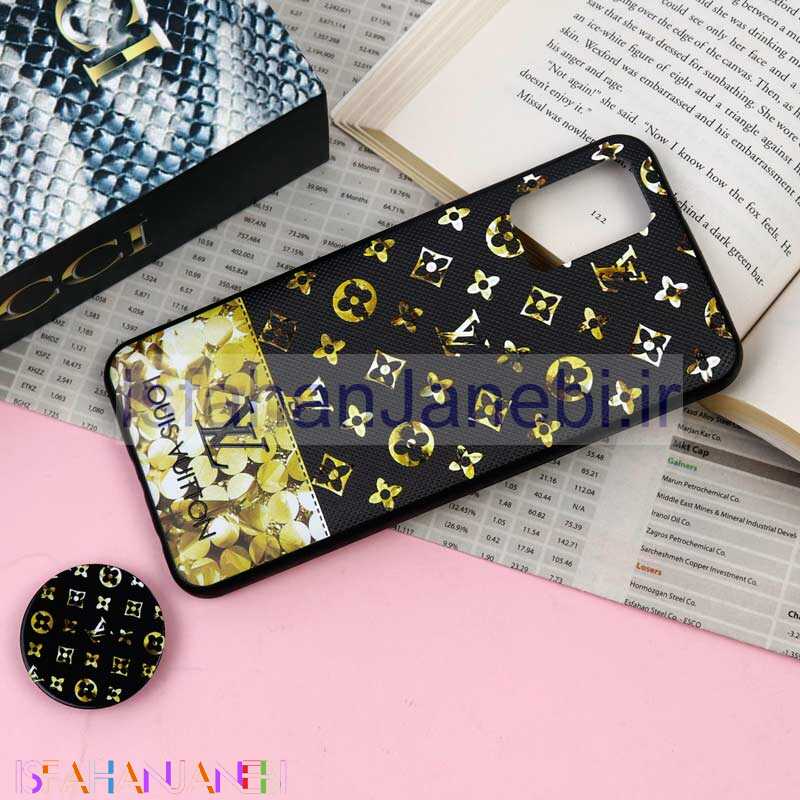 اصفهان جانبی-قاب فانتزی برجسته + پاپ سوکت طرح LV سامسونگ A02s سری F