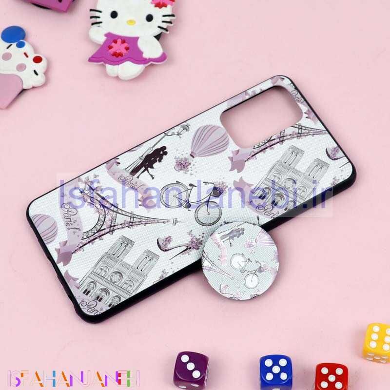 اصفهان جانبی-قاب فانتزی برجسته + پاپ سوکت طرح ایفل سامسونگ A72 سری D