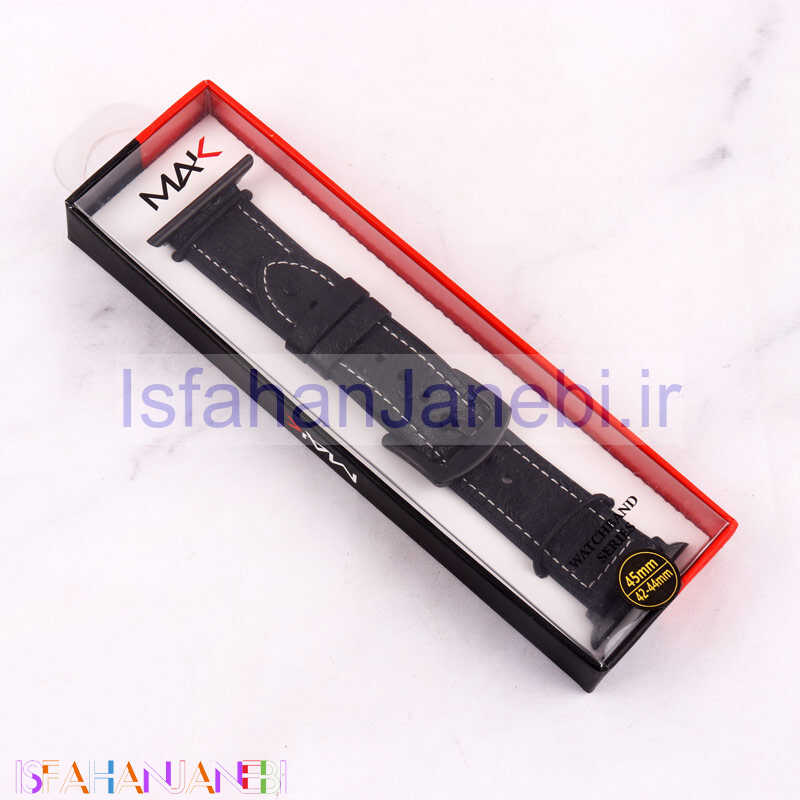 اصفهان جانبی-بند چرمی Mak ساعت هوشمند 42/44/45mm مشکی
