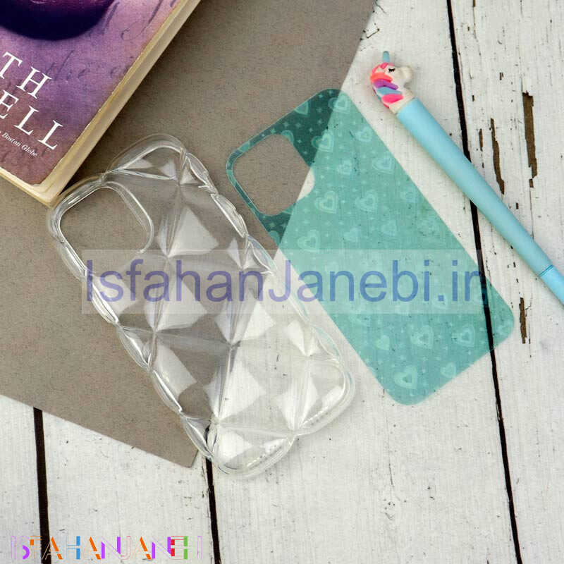 اصفهان جانبی-قاب PC Paffer شفاف قلبی ژله ای iPhone 12 Pro Max