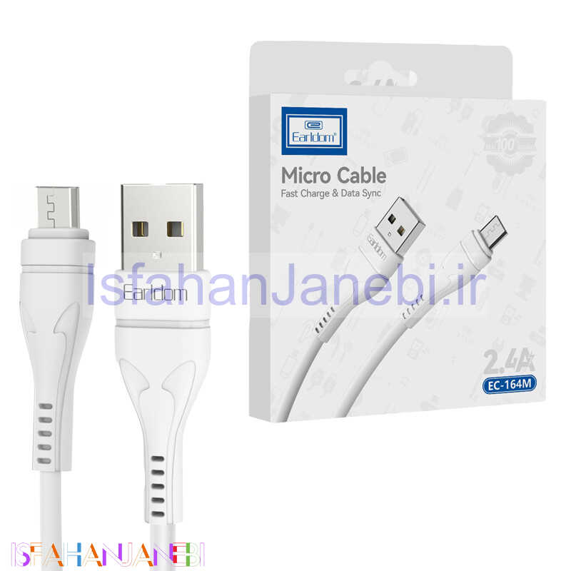 اصفهان جانبی-کابل میکرو یو اس بی فست شارژ Earldom EC-164M 2.4A 1m