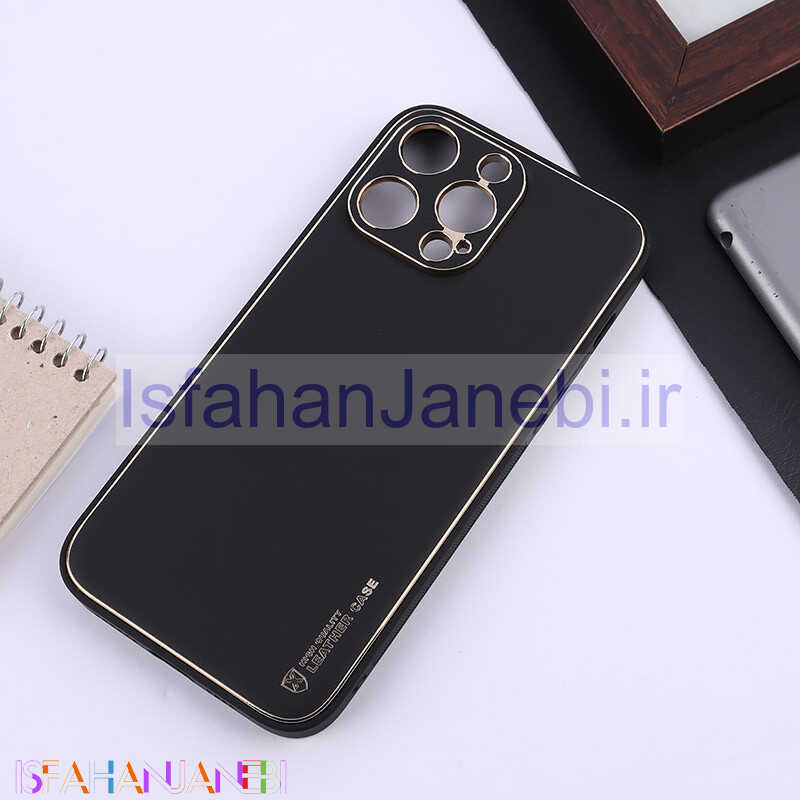 اصفهان جانبی-قاب چرمی My Case آیفون iPhone 14 Pro Max محافظ لنزدار دور رنگی