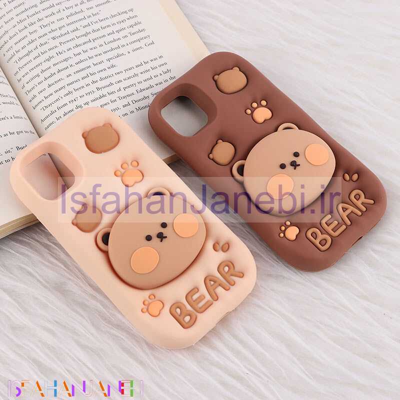 اصفهان جانبی-قاب سیلیکونی آیفون iPhone 11 پاپ سوکت دار طرح Bear