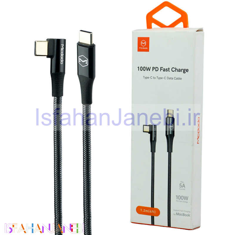 اصفهان جانبی-کابل تبدیل فست شارژ Mcdodo CA-8320 Type-C to Type-C PD 100W 5A 1.2m یکسر L