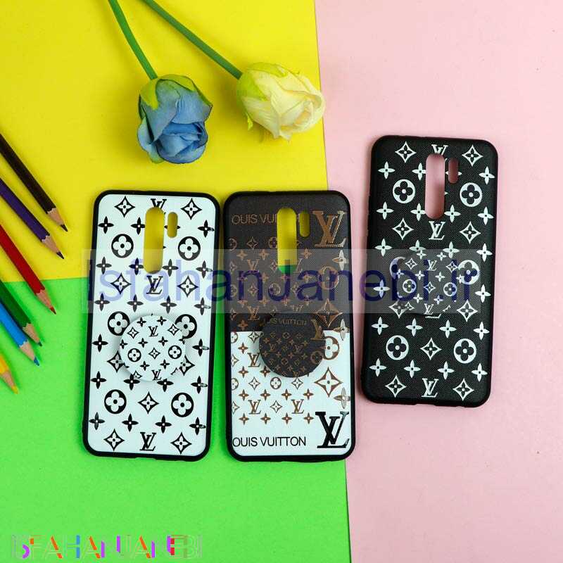 اصفهان جانبی-قاب فانتزی برجسته + پاپ سوکت طرح LV شیائومی Redmi 9 سری D