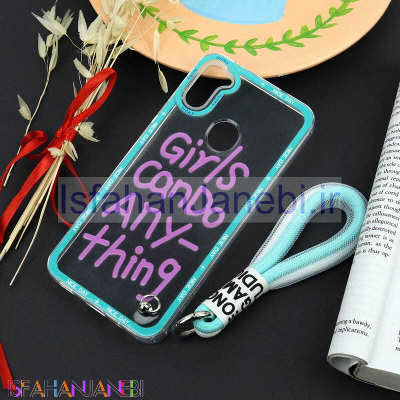 اصفهان جانبی-قاب طرحدار Girls Can Do محافظ لنزدار + بند آویز لنیارد Samsung Galaxy A11