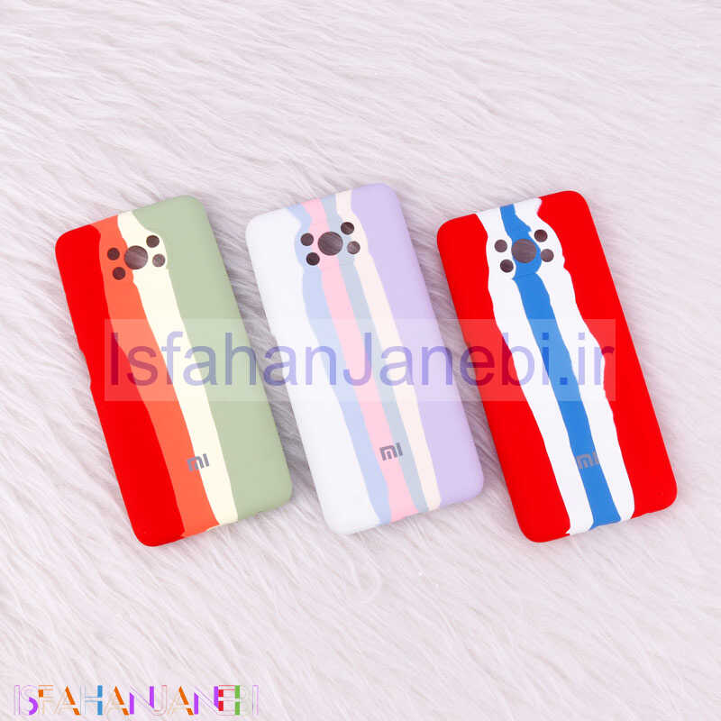 اصفهان جانبی-قاب سیلیکونی اورجینال رنگین کمانی محافظ لنزدار Xiaomi Poco X3
