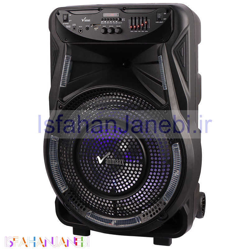 اصفهان جانبی-اسپیکر چمدانی بلوتوثی رم و فلش خور Vanmaax MAX-800 + میکروفون و ریموت کنترل
