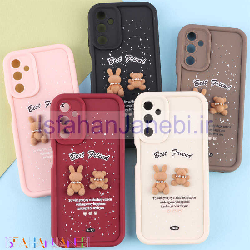 اصفهان جانبی-قاب سولید کیس عروسکی پشمالو محافظ لنزدار Samsung Galaxy A14 4G / A14 5G