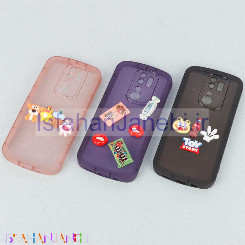 اصفهان جانبی-قاب متال ژله ای عروسک برجسته محافظ لنزدار Xiaomi Redmi Note 8 Pro