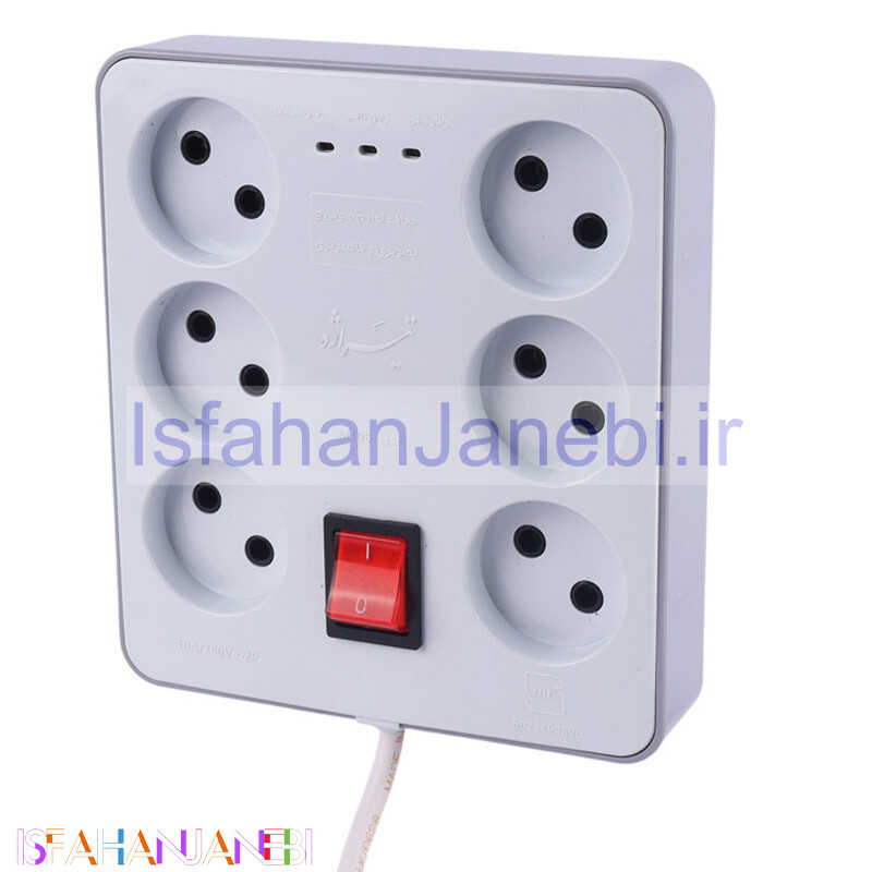 اصفهان جانبی-محافظ برق کامپیوتر و صوتی تصویری 6 خانه تیراژه M106 با کابل 1.8 متری