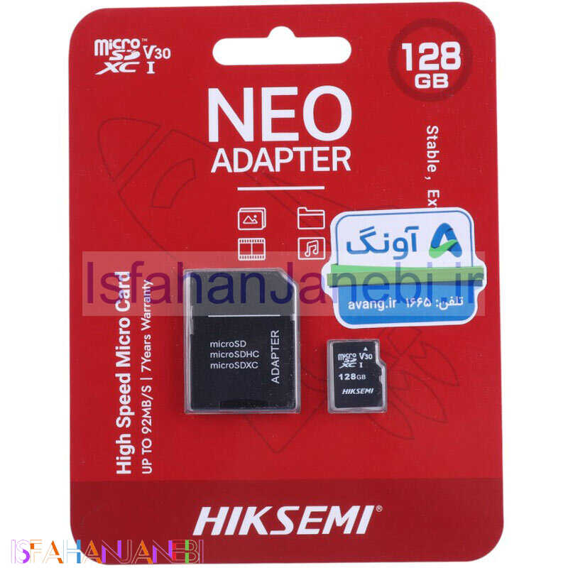 اصفهان جانبی-رم میکرو 128 گیگ هایک سمی Hiksemi HS-TF-C1 128G V30 92MB/s + خشاب