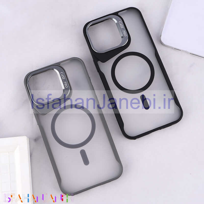 اصفهان جانبی-قاب مگ سیف Case.Pro آیفون iPhone 15 Pro Max استندشو پشت مات