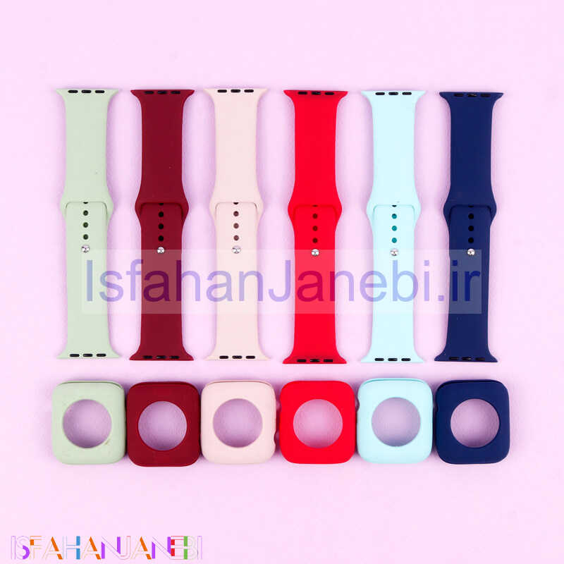 اصفهان جانبی-بند اپل واچ سیلیکونی + کاور صفحه 44mm