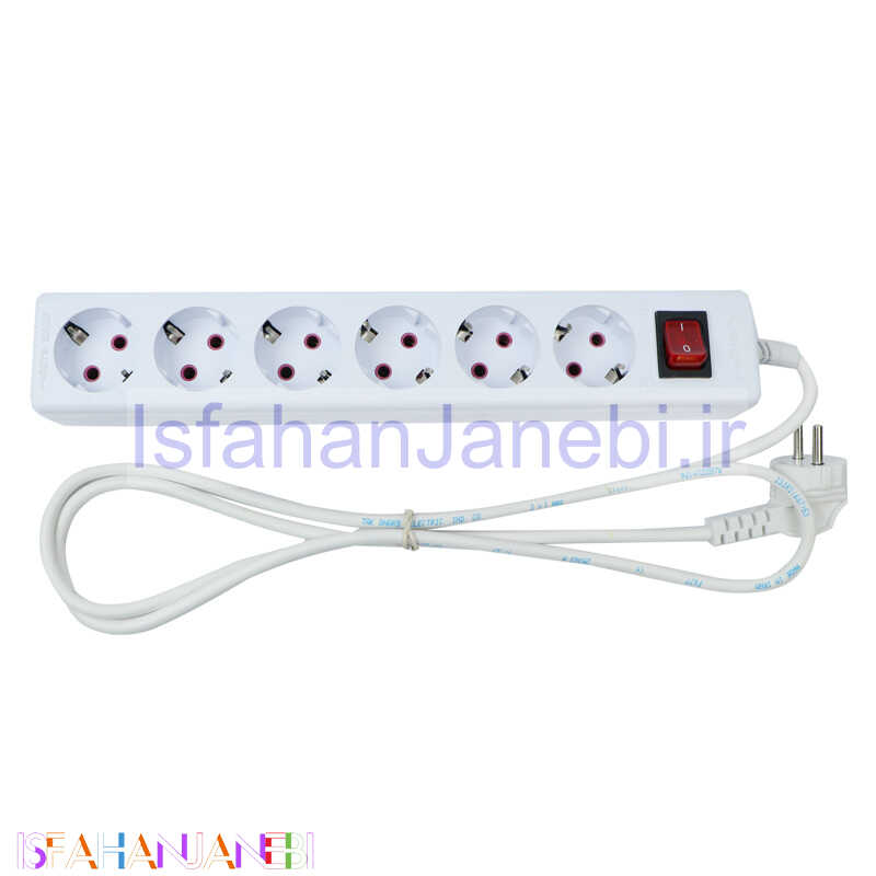 اصفهان جانبی-چند راهی 6 خانه ارت دار فردان الکتریک با کابل 1٫8 متری مدل 31306