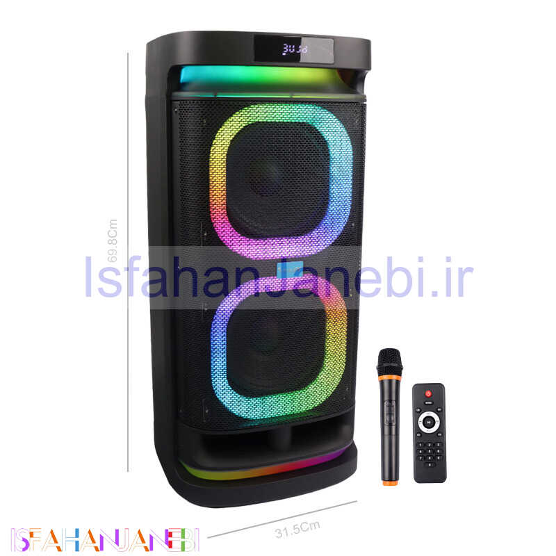 اصفهان جانبی-اسپیکر چمدانی بلوتوثی رم و فلش خور Verity V-PS2308 + میکروفون و ریموت کنترل